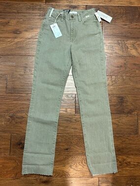 Mavi New York High-Rise Straight Leg Jeans Olive Green W25 L32 NWT